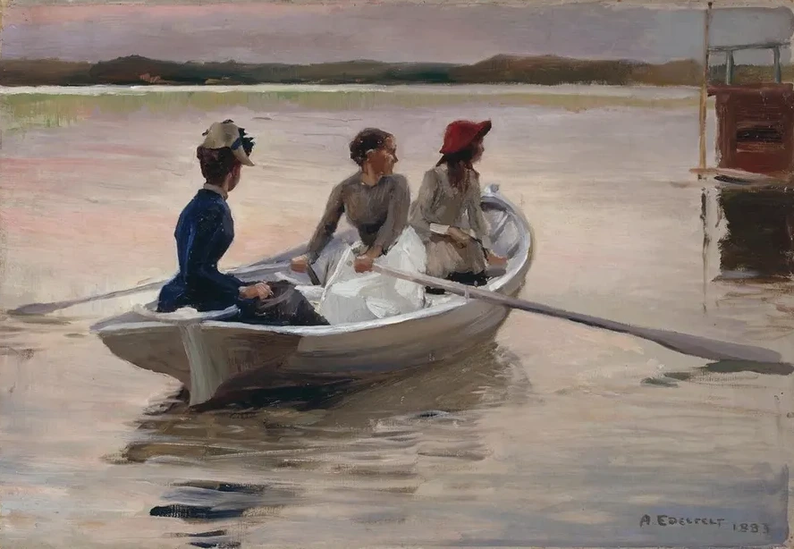 Girls in a Rowing Boat (summer in the Archipelago)