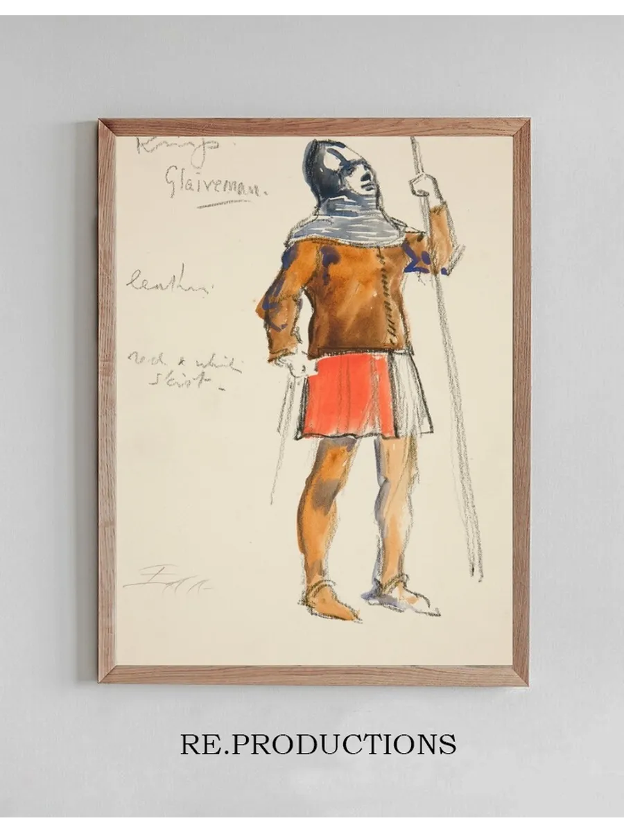 Glaiveman, costume sketch for Henry Irving's Planned Production of King Richard II