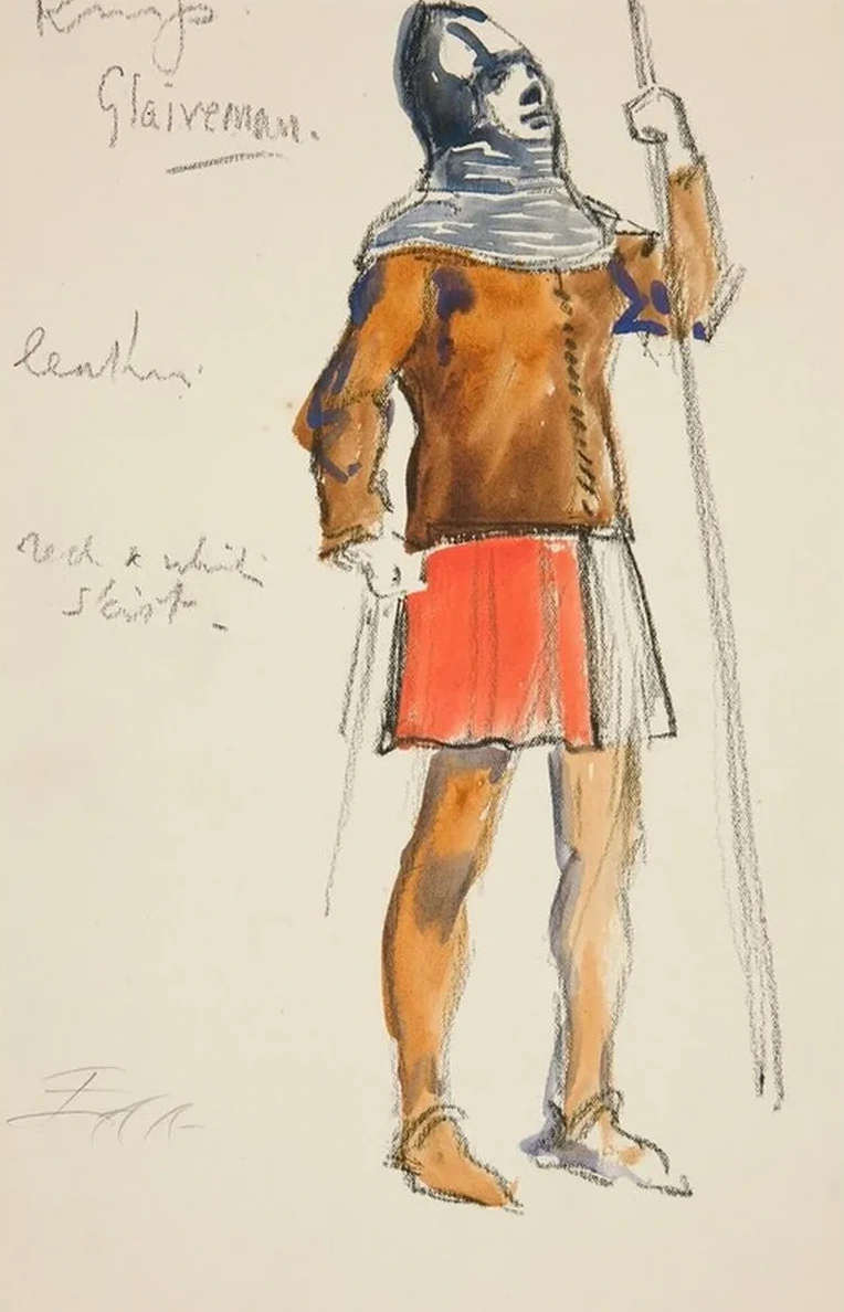 Glaiveman, costume sketch for Henry Irving's Planned Production of King Richard II