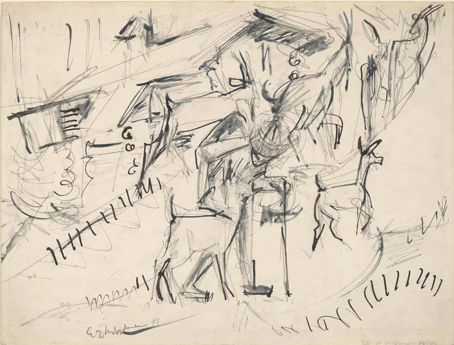 Goatherd with Goats