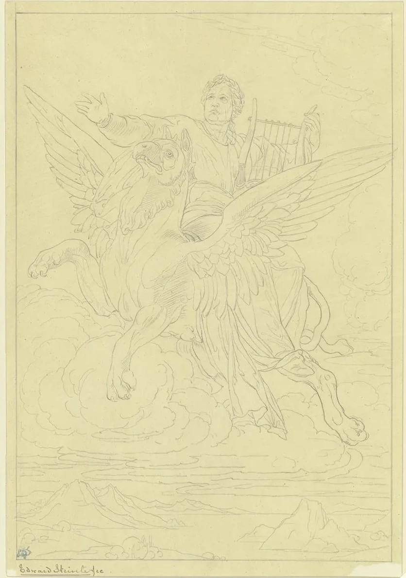 Goethes Apotheose (entwurf F R Eine Standarte Bei Goethes Jubil Um 1849)