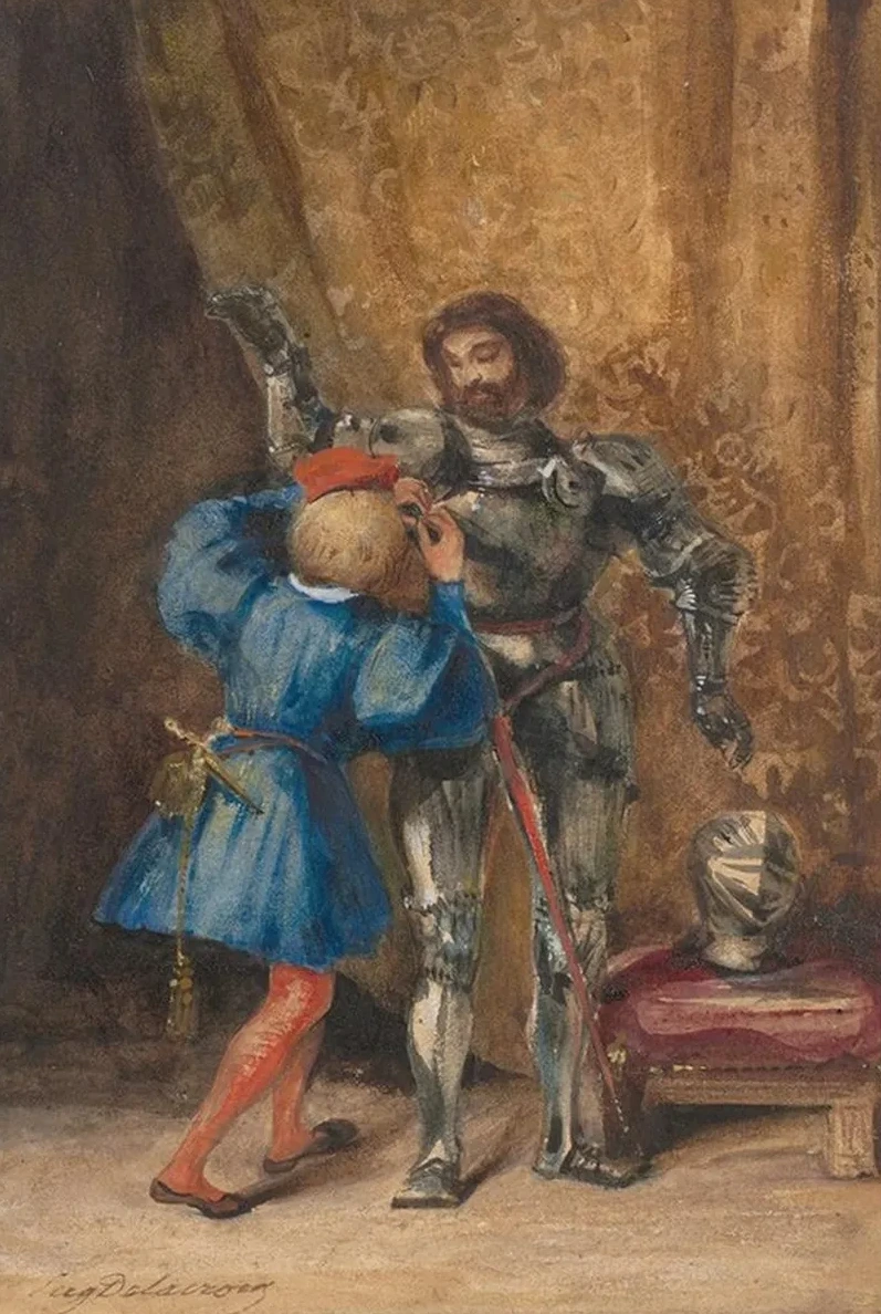 Goetz von Berlichingen Being Dressed in Armor by His Page George