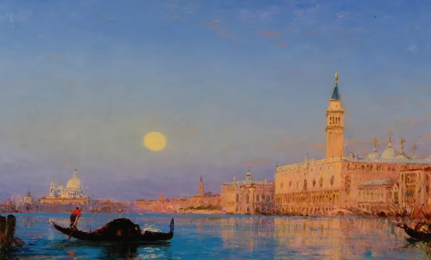 Gondole Devant Le Grand Bassin, Venise