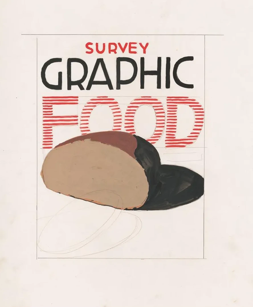 Graphic Design for Cover of Survey Graphic Magazine Food