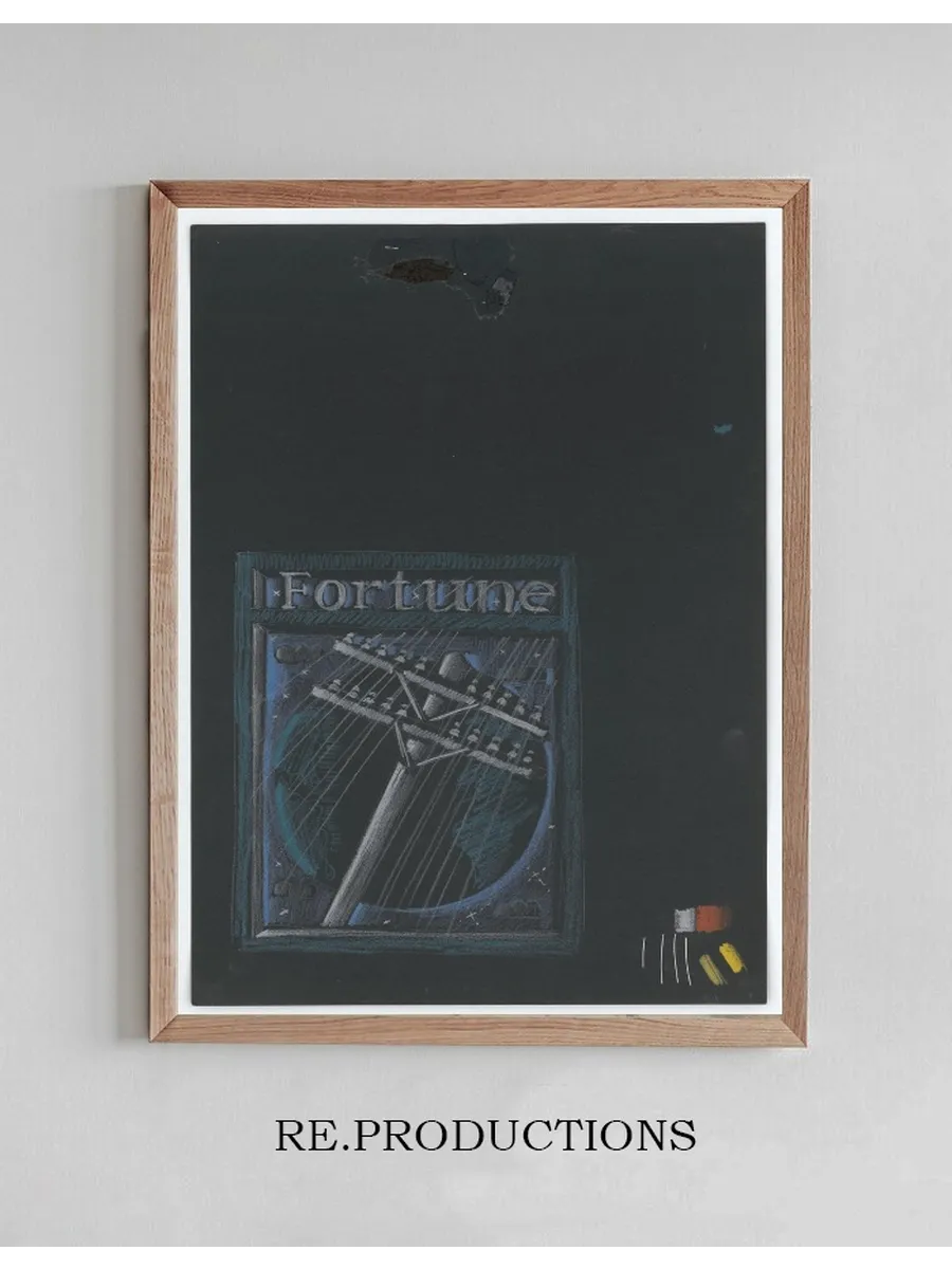 Graphic Designs for Fortune Magazine. Studies for Cover Drawn on Black Paper