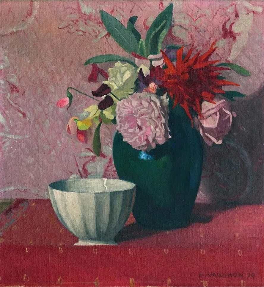 Green Vase And White Bowl