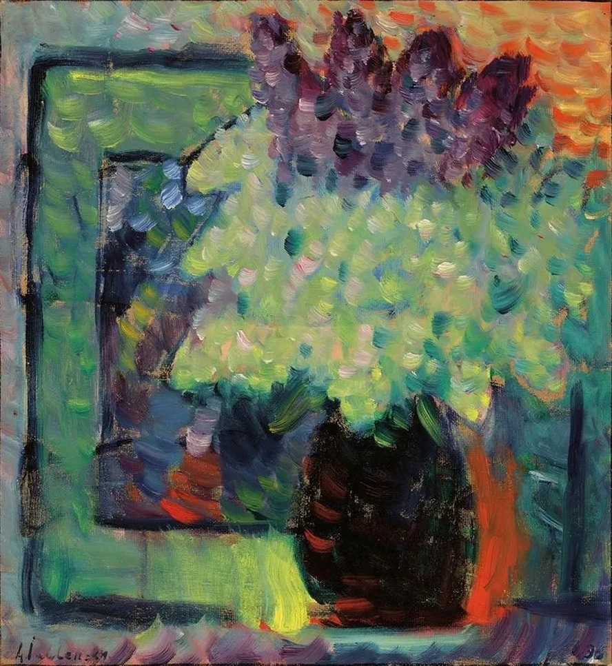 Grosses Stilleben (fliederstrauss in Vase)