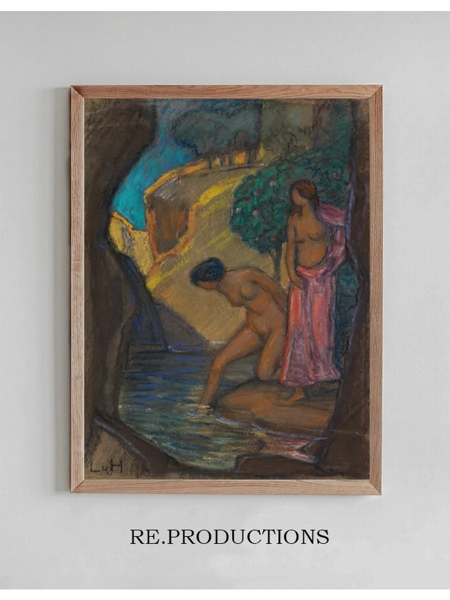 Grotte Mit Badenden Frauen
