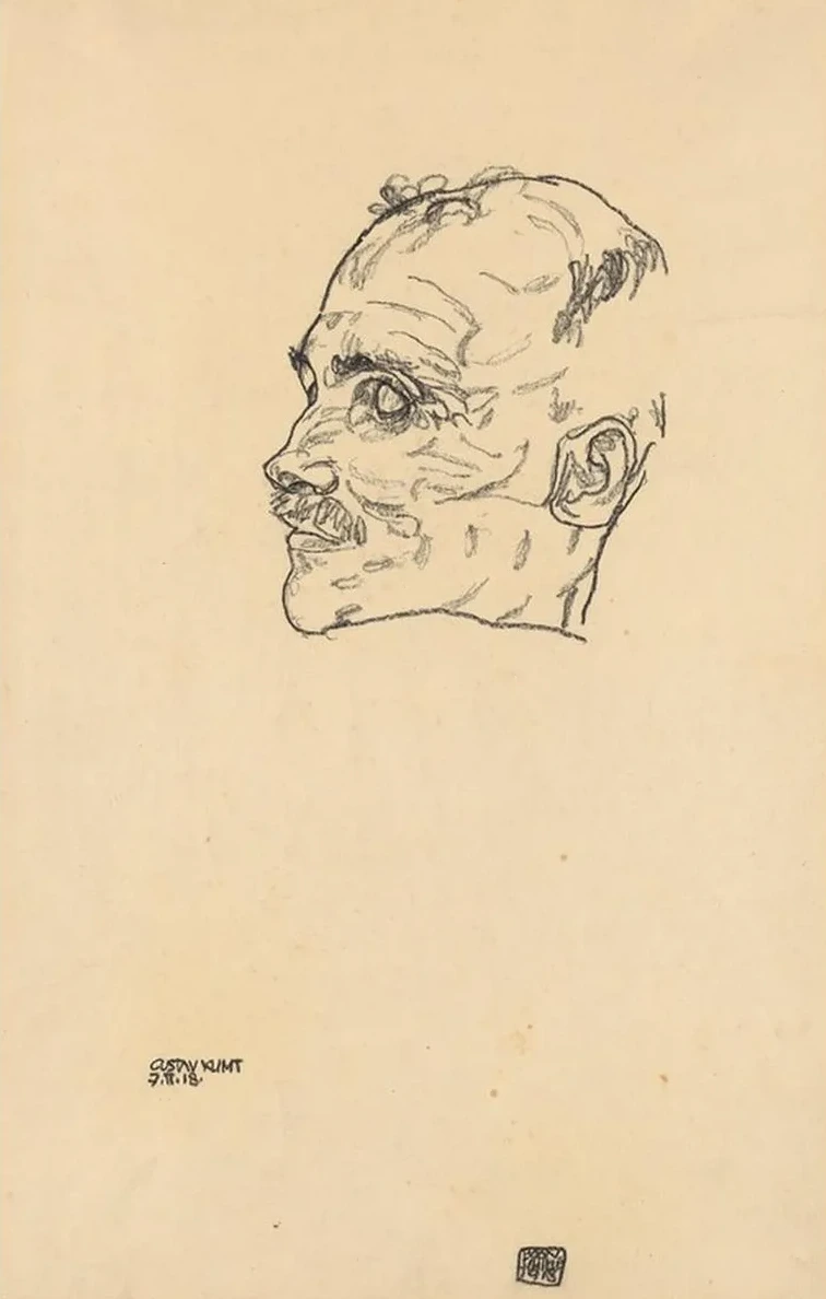 Gustav Klimt Auf Dem Totenbett