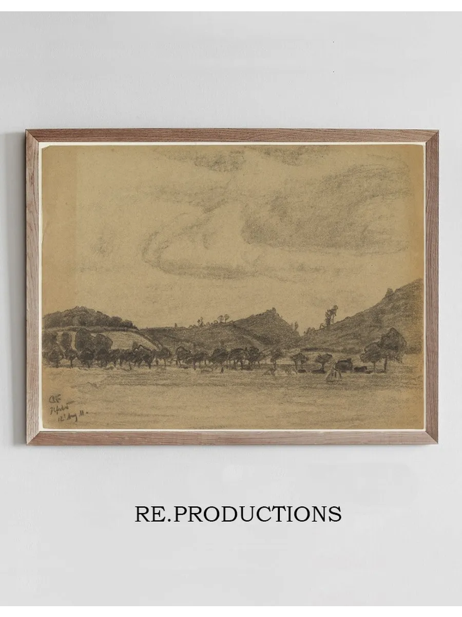 H Gelige Landschaft Mit Baumreihe