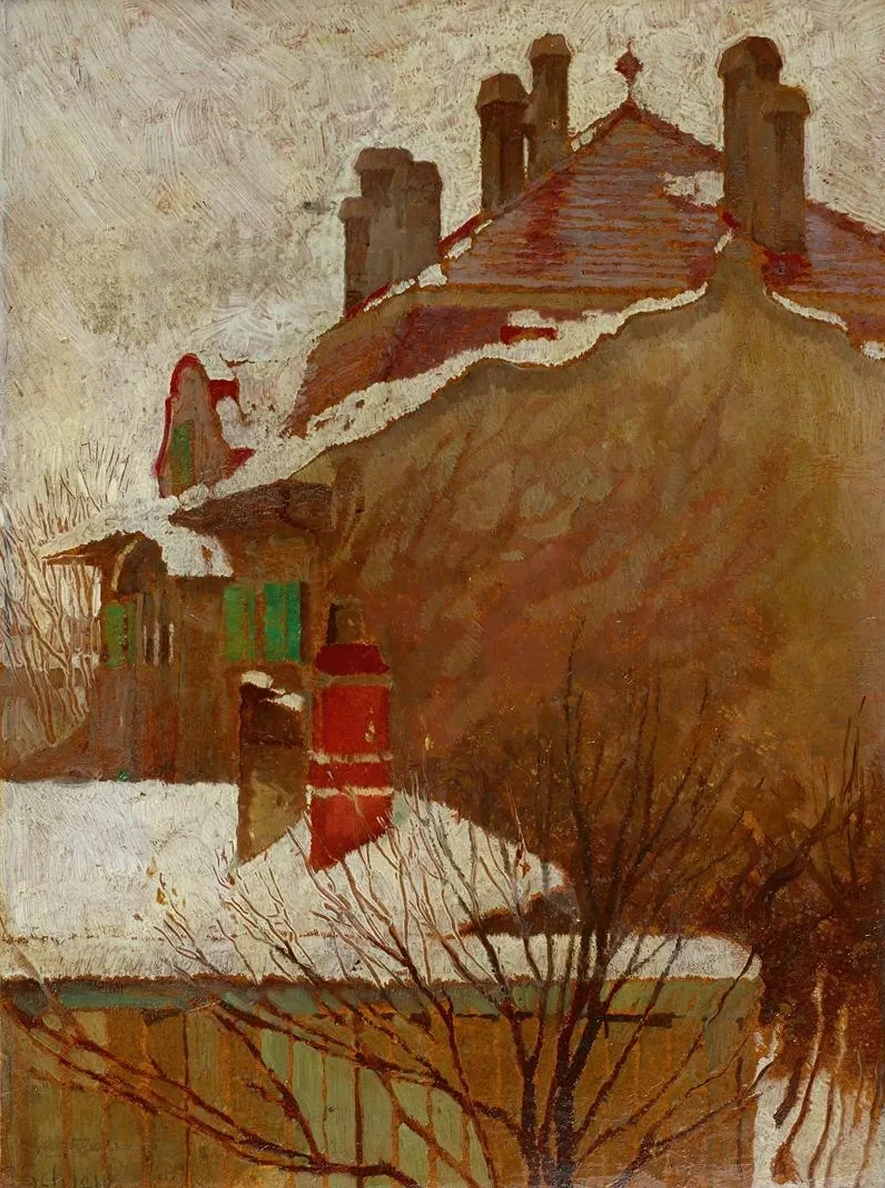 H user im Winter (Blick aus dem Atelier)