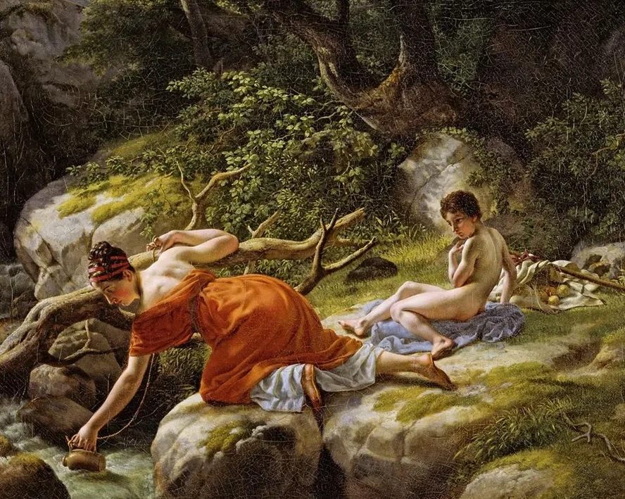 Hagar and Ismael in the Desert