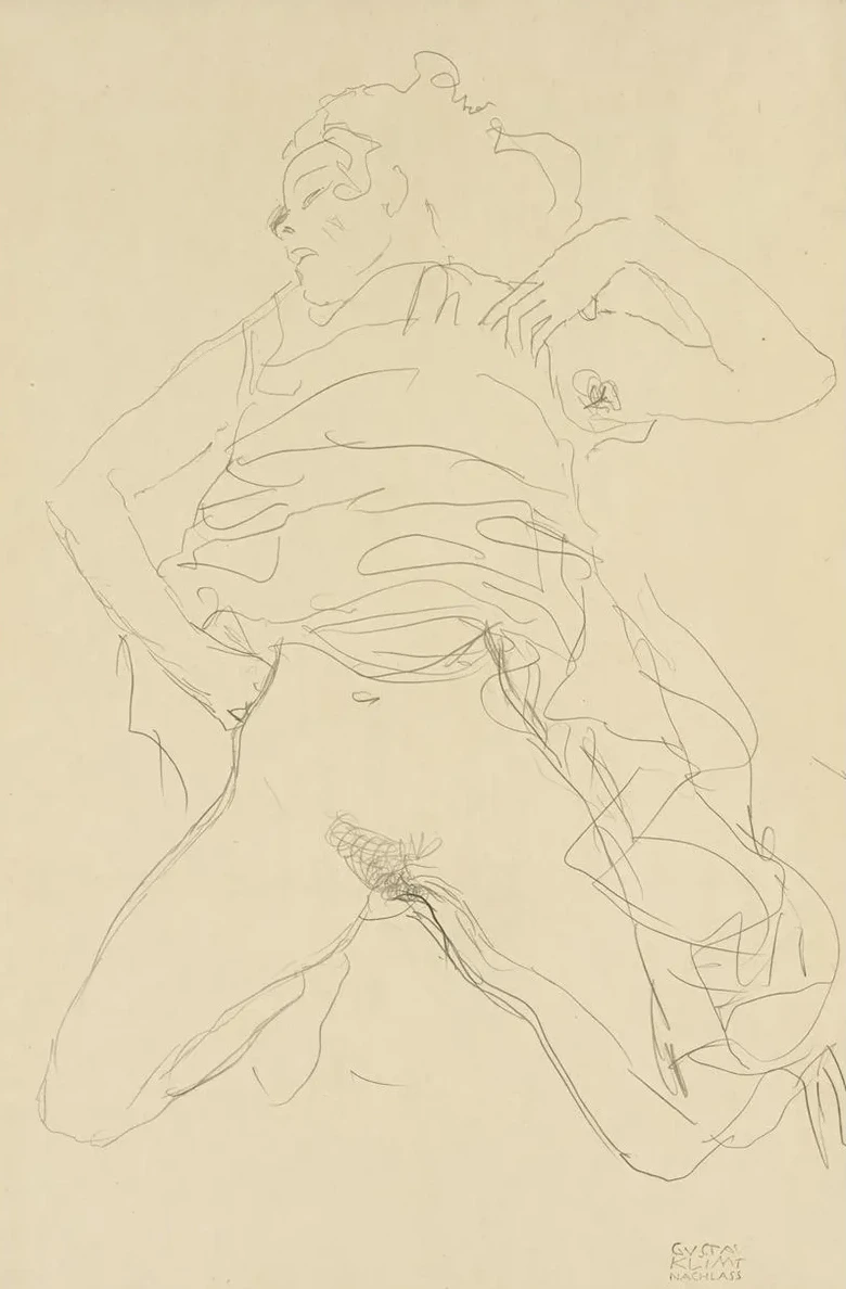 Halbakt mit eingebeugten Knien (Semi - Nude Woman with Bent Knees)