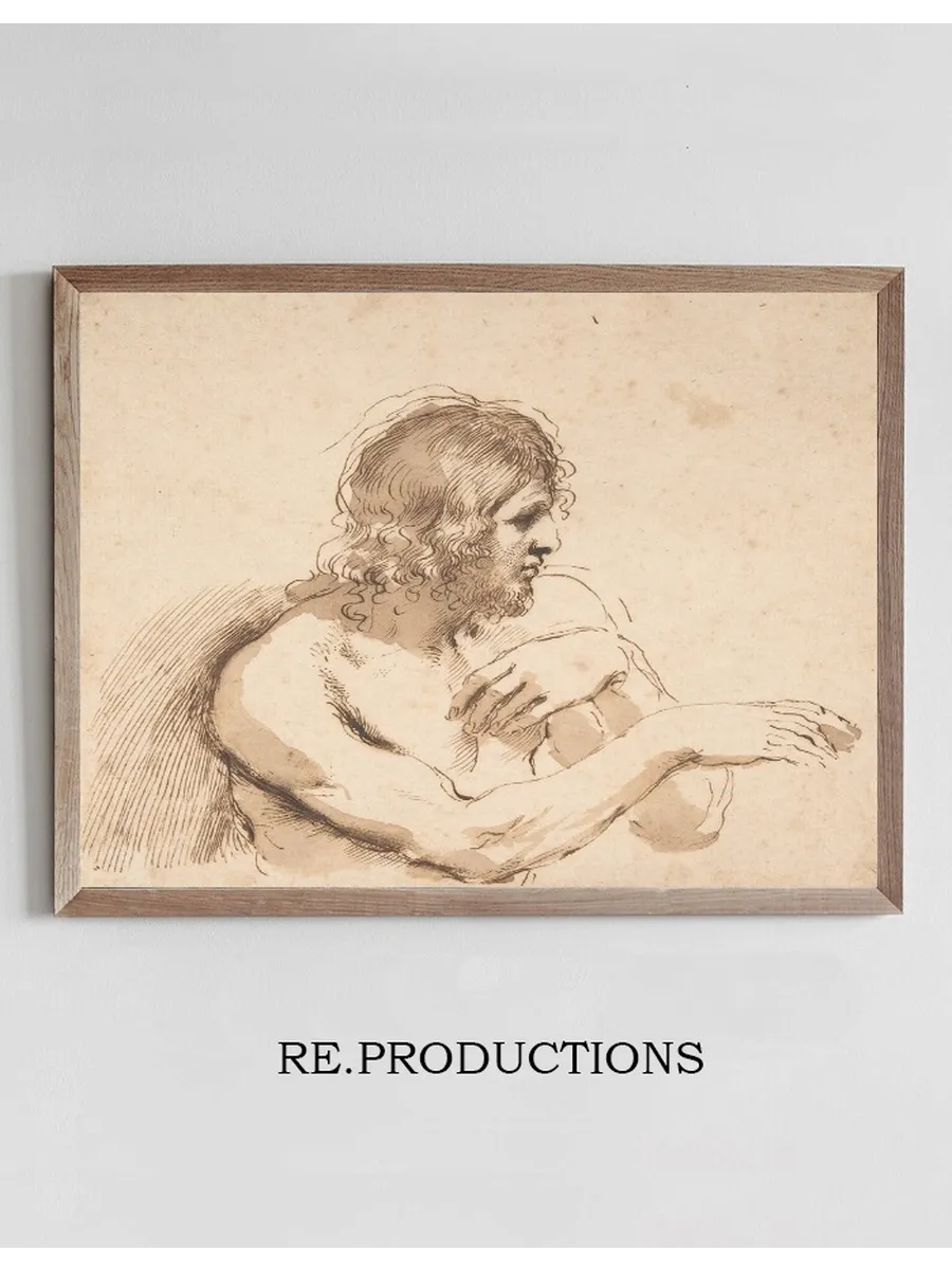 Half - Figure of a Nude Man Facing Right