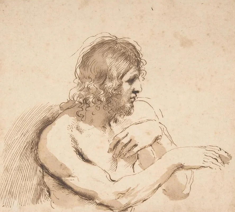 Half - Figure of a Nude Man Facing Right
