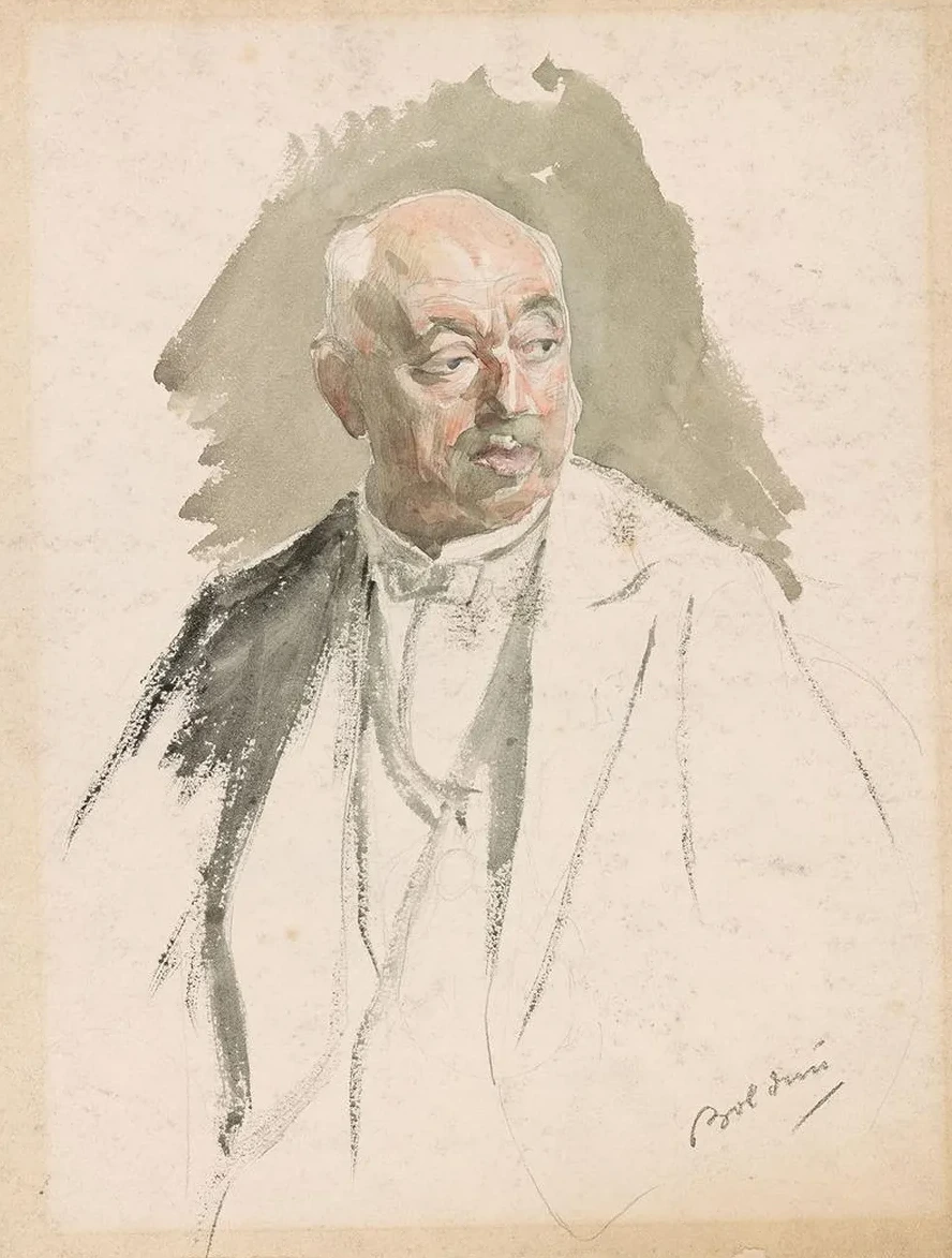 Half - length Study of an Elderly Man in Evening Dress