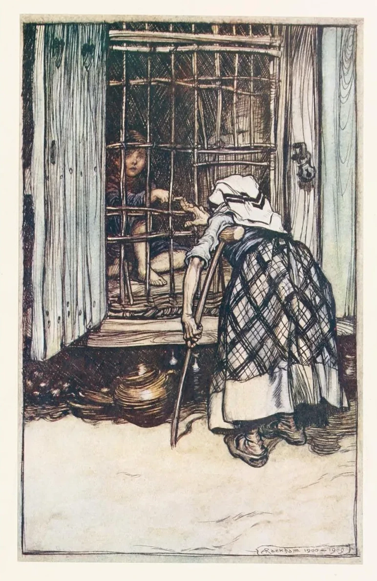 Hansel Put Out a Knuckle - Bone, and the Old Woman, Whose Eyes Were Dim, Could Not See, and Thought It Was His F