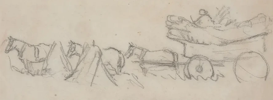 Hay Wagon and Horses
