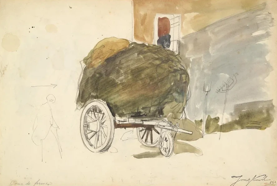 Haywagon in a Farmyard