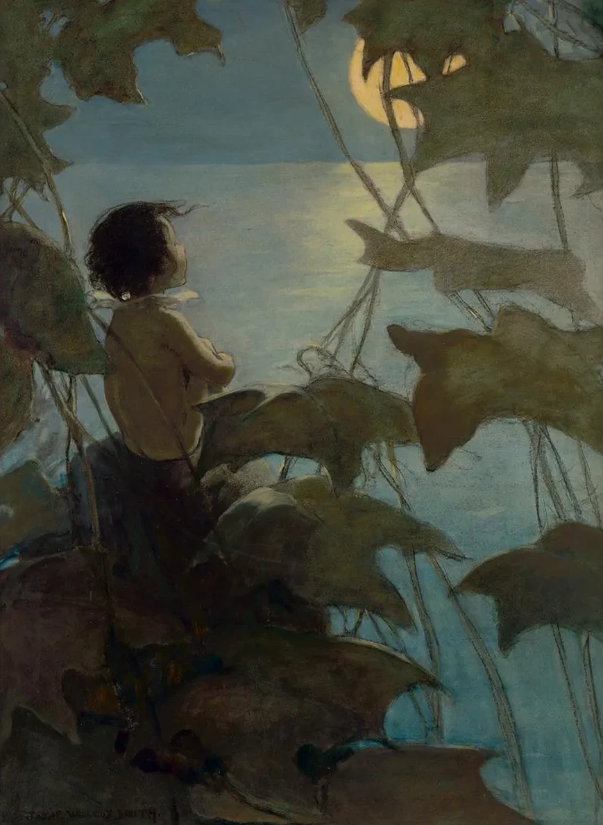 He Looked Up at the Broad Yellow Moon and Thought That She Looked at Him