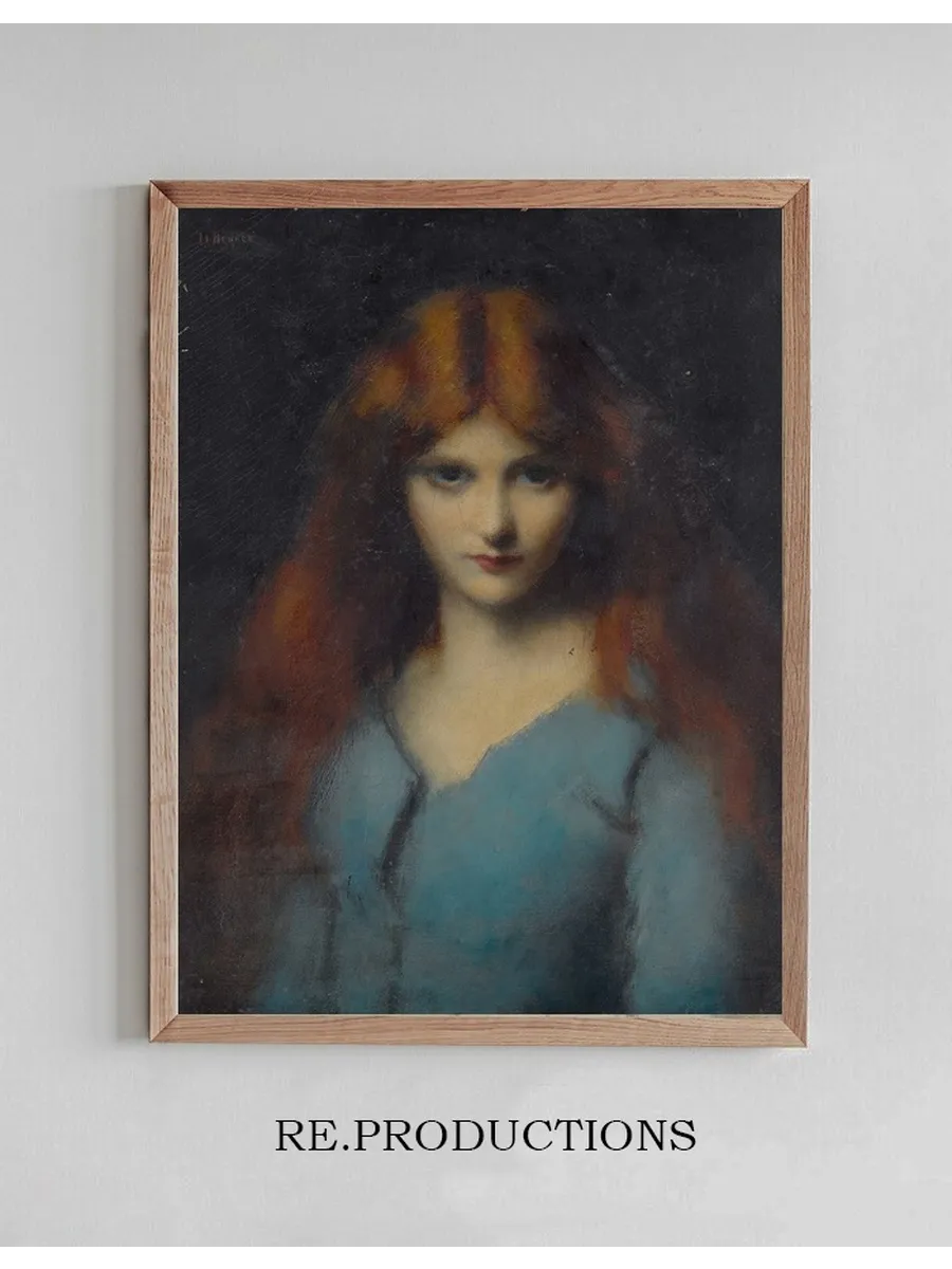 Head Of A Young Girl In A Blue Dress