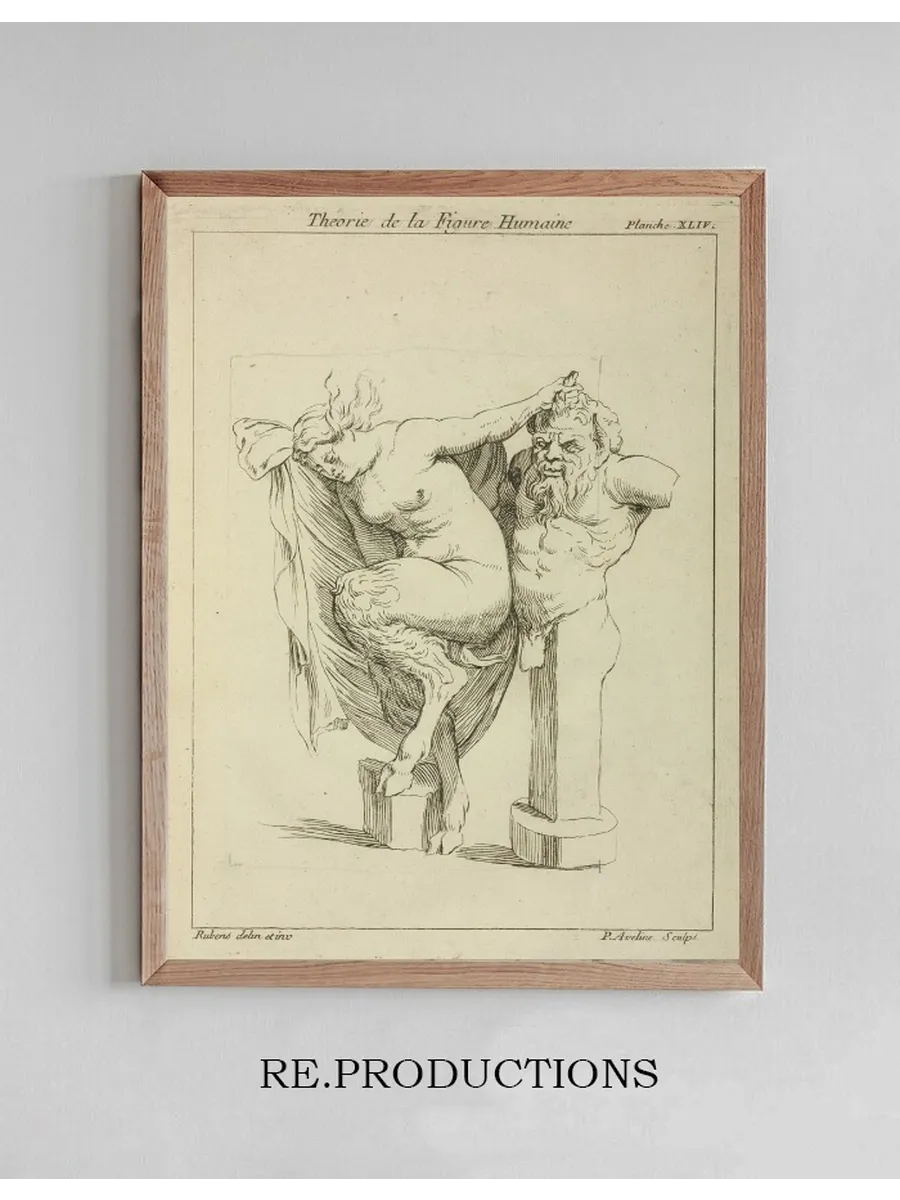 Head and Torso of Male Stayr, and a Female Satyr