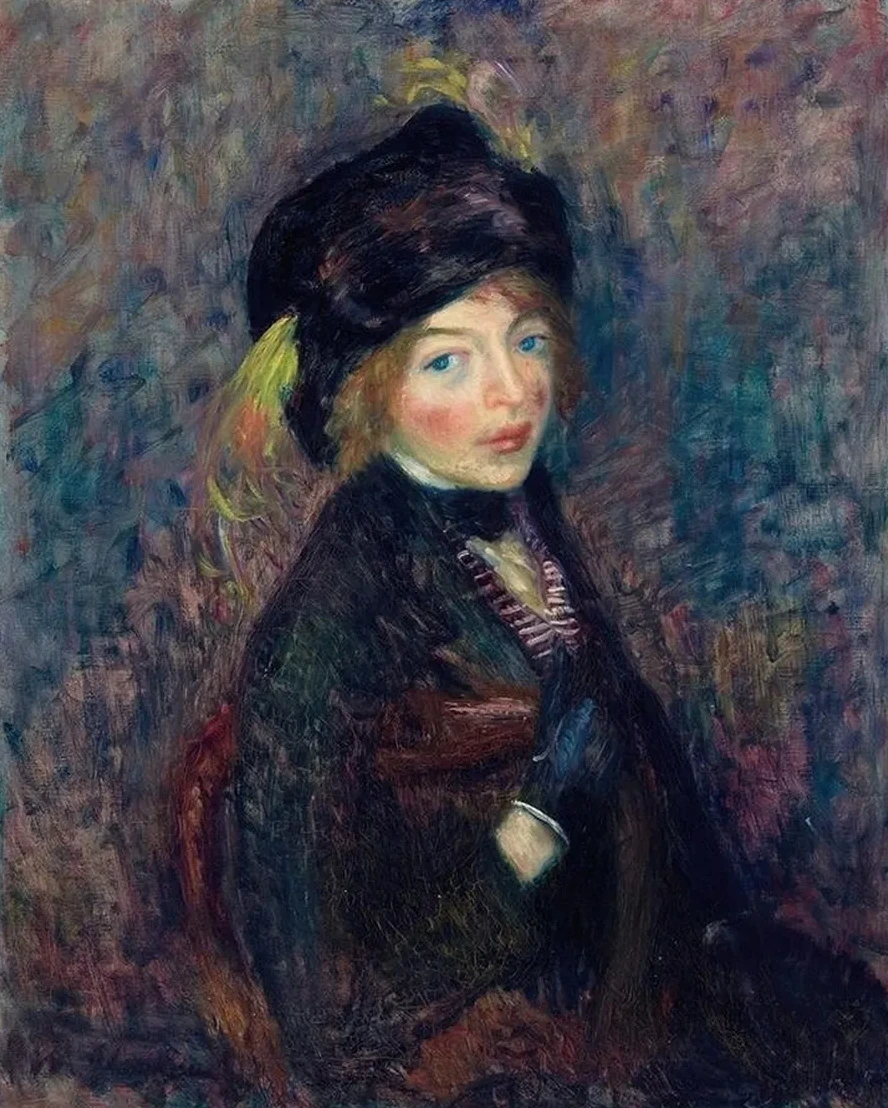 Head of Girl, Feather in Turban