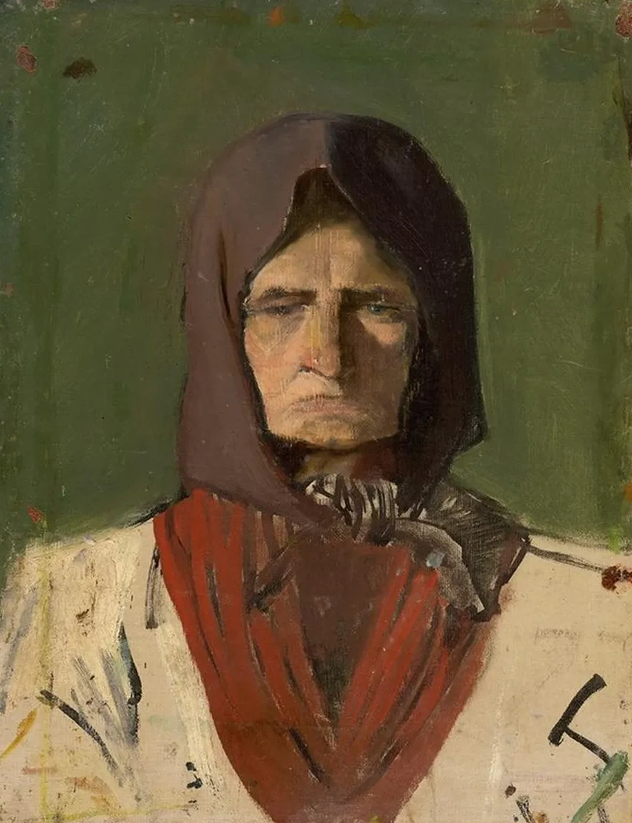 Head of a Villager in a Dark Scarf