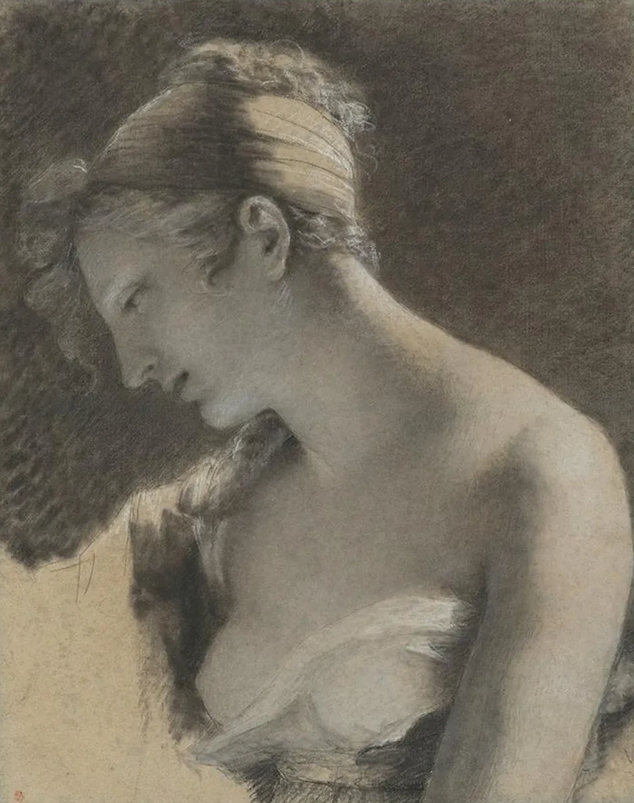 Head of a Woman Study for The Happy Mother (L Heureuse m re)