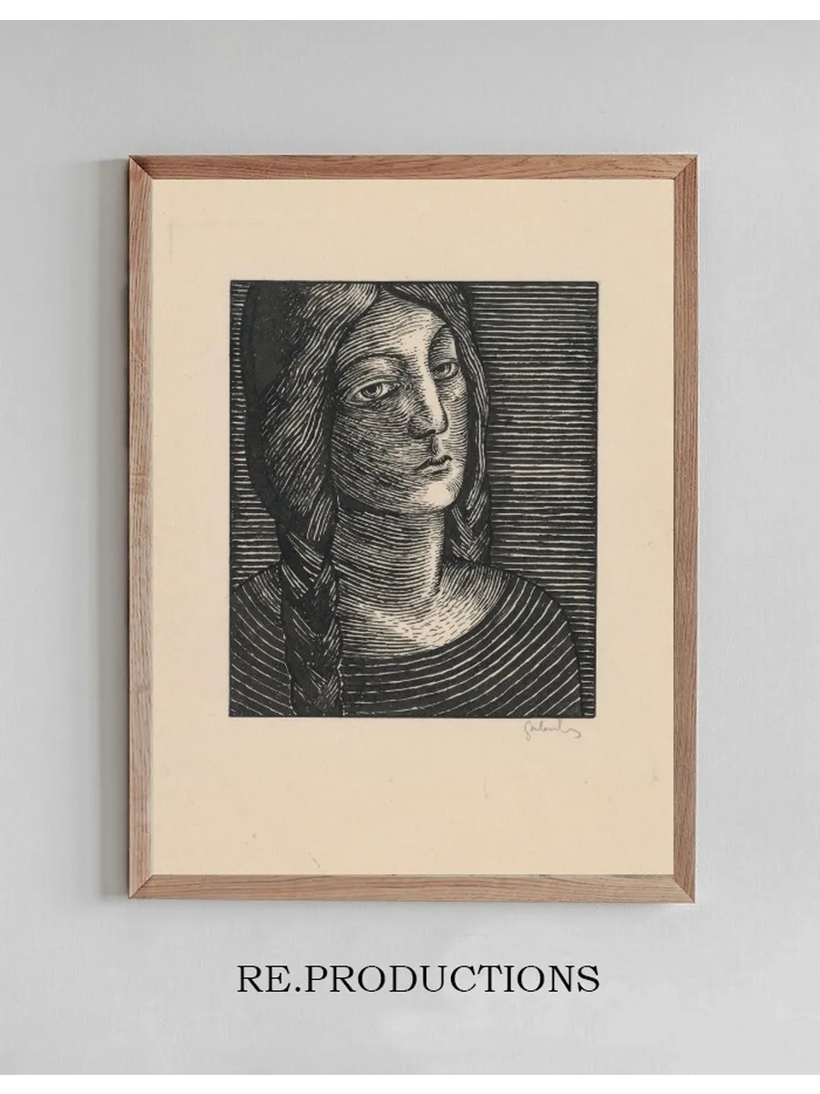 Head of a Woman with Long Braids