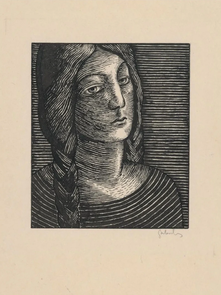 Head of a Woman with Long Braids