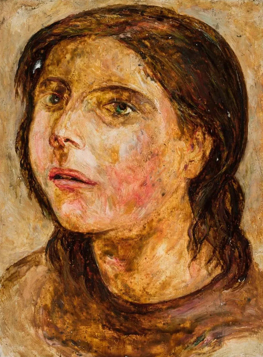 Head of a Girl with a Half - Open Mouth