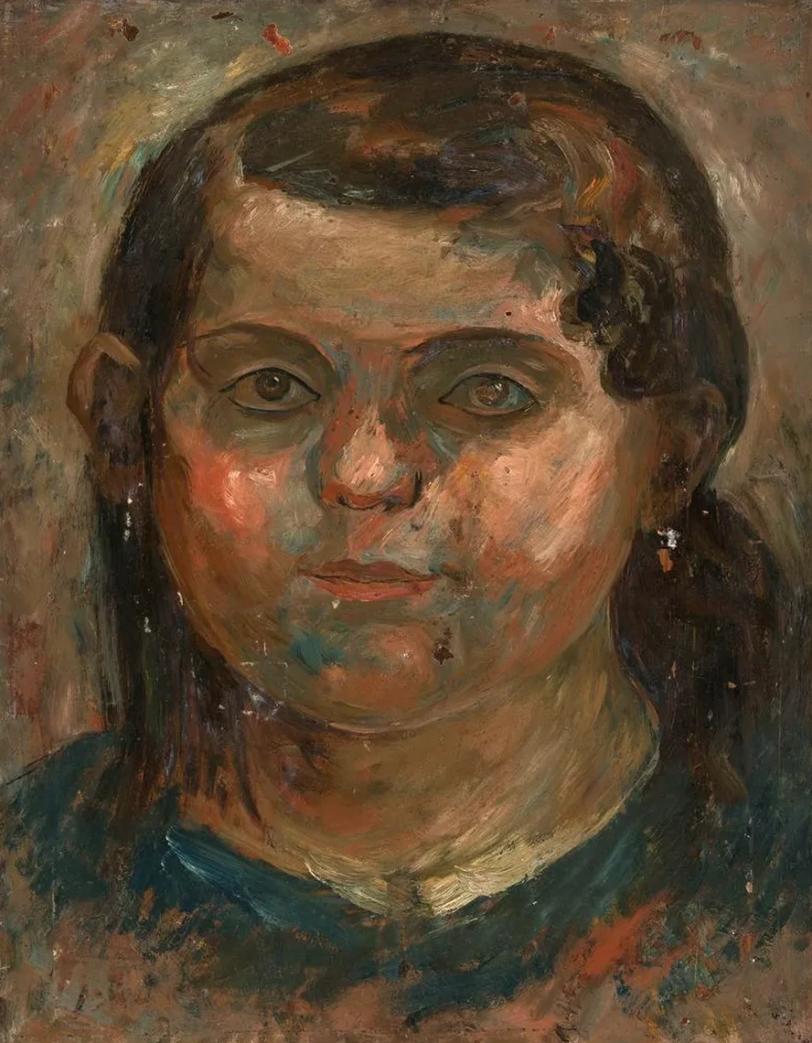 Head of a Little Girl in a Blue Dress