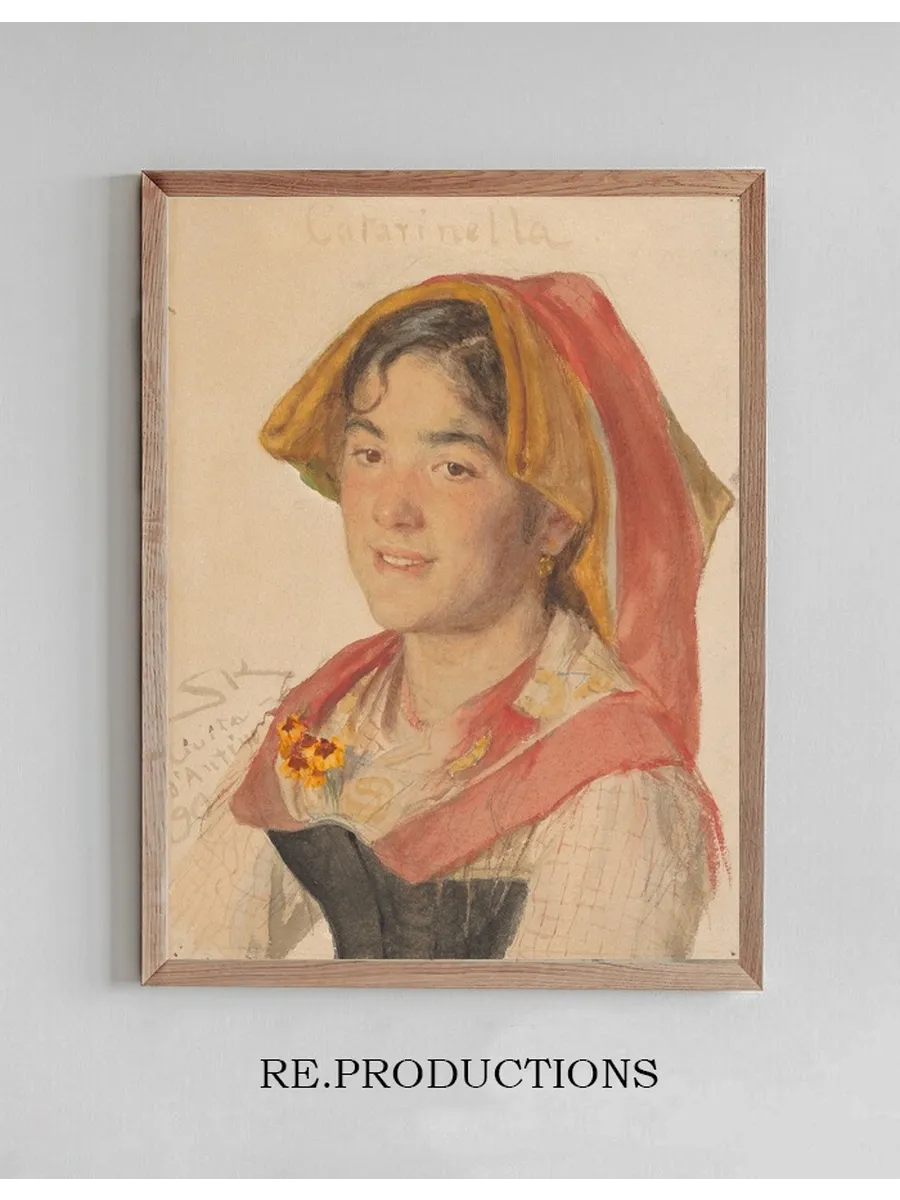 Head of an Girl from Civita d Antino in Regional Dress (Catarinella)