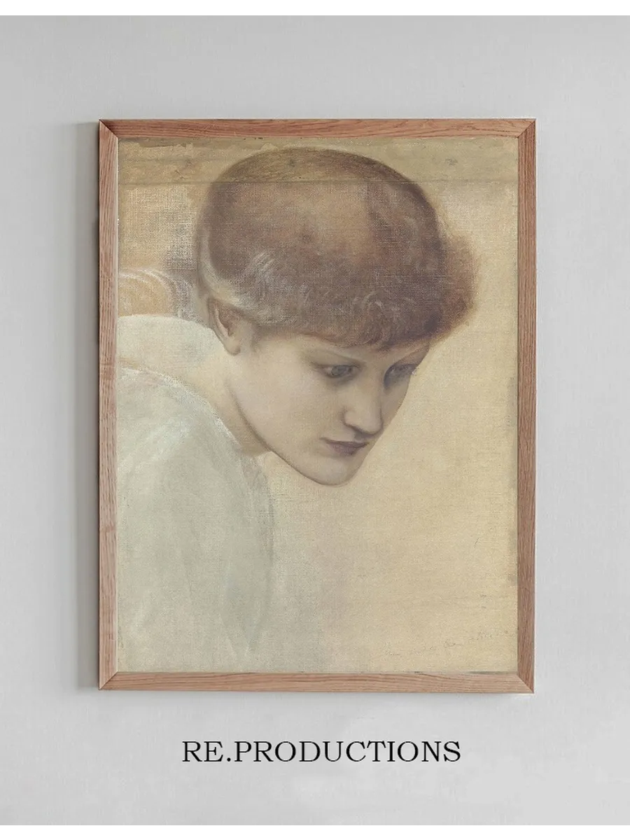 Head Study of Dorothy Dene Looking Downwards, for the Golden Stairs