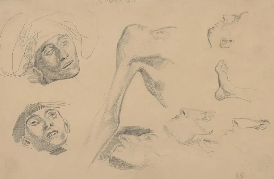 Head, Shoulder, and Foot, Studies for Scenes from the Chios Massacres