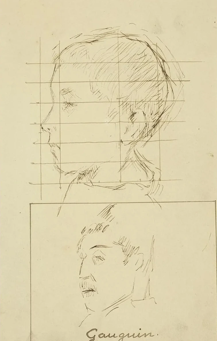 Heads of a Boy and a Man (Self - Portrait)