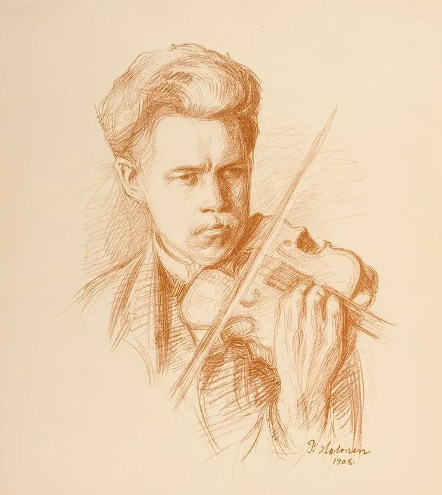 Heikki Playing (the Artist's Brother)