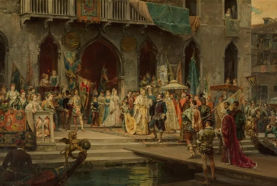 Henri III re u par le doge Muccinigo au palais Foscari