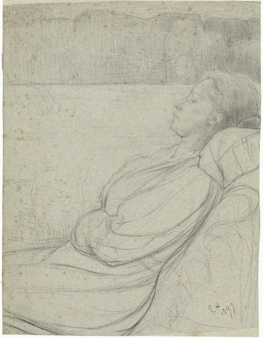 Henri Tte Roland Holst - van Der Schalk, Liggend in Een Stoel