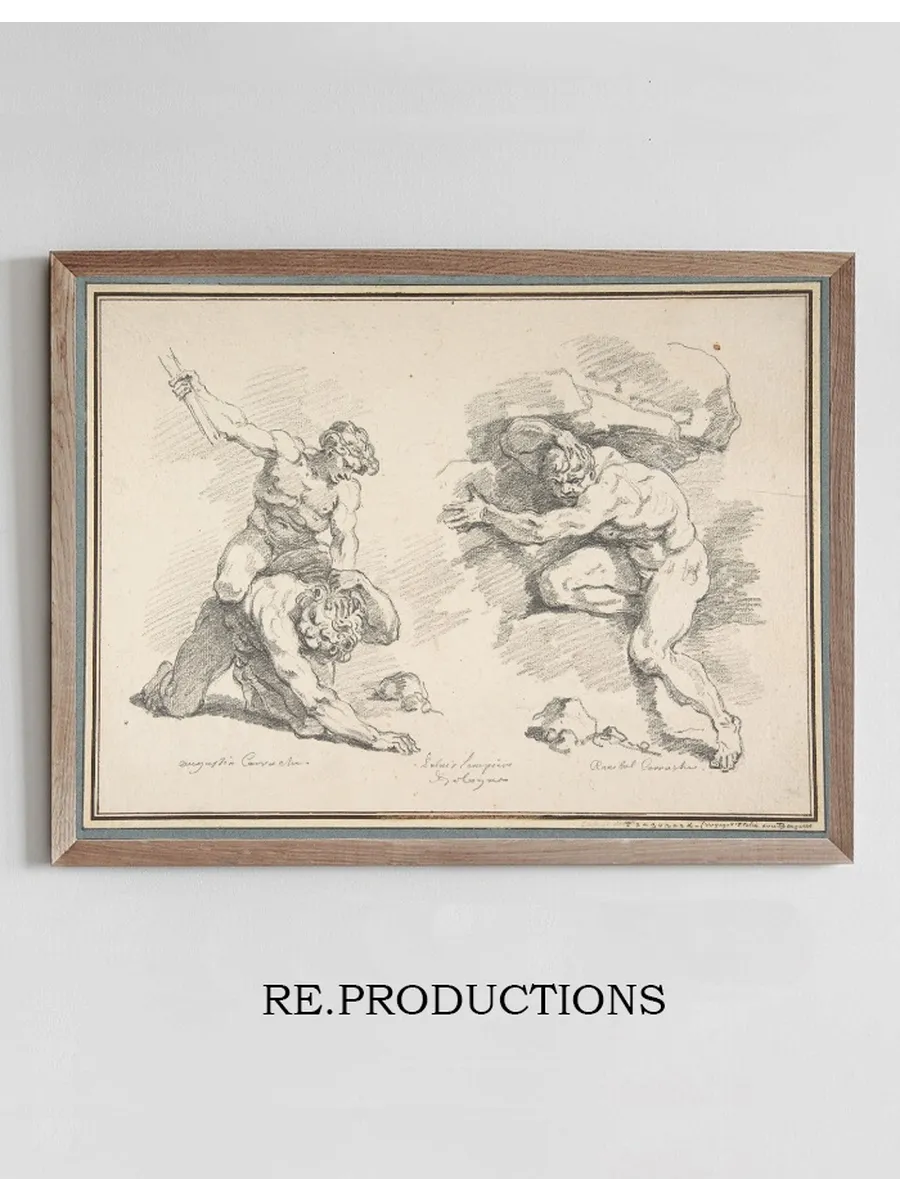 Hercules and Cacus, After Annibale Carracci, and the Destruction of Enceladus, After Agostino Carracci