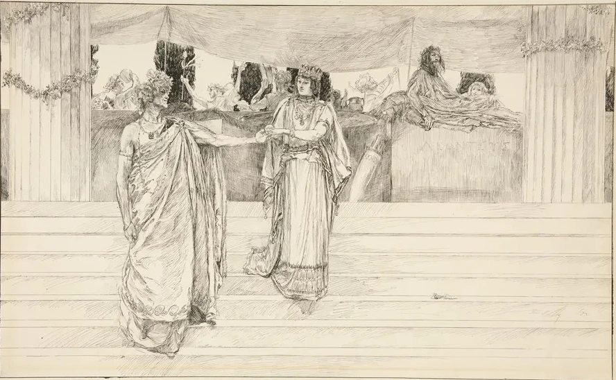 Hermione entreats Polixenes Act I, Scene II, The Winter sTale