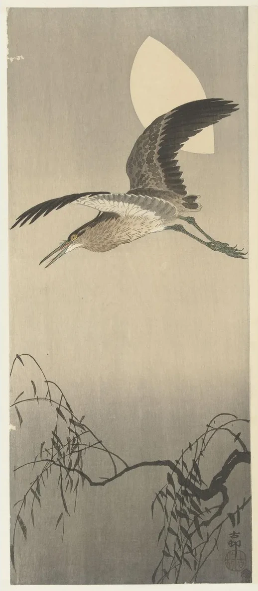 Heron and Moon