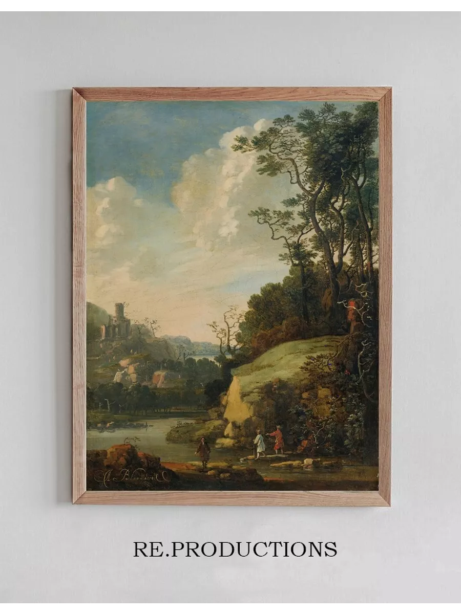 Hilly Landscape With Figures By A River