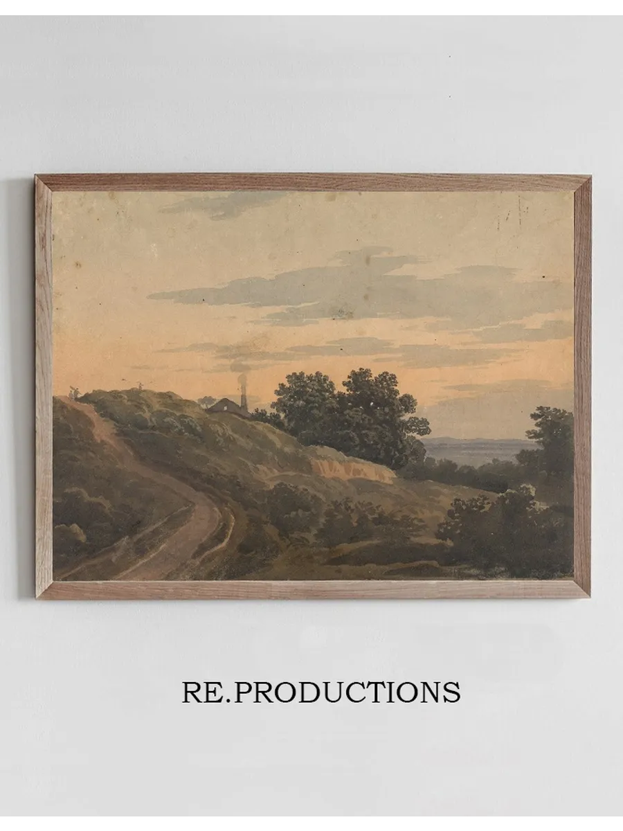 Hilly Landscape with House, Path, and Figures