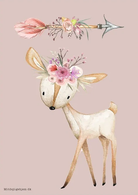 Hjort Med Blomster