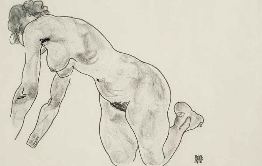 Hockender Weiblicher Akt