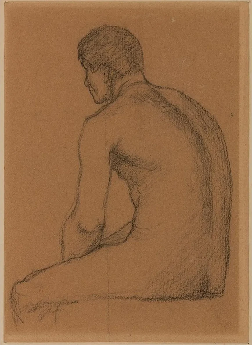 Homme Assis Nu, de Dos