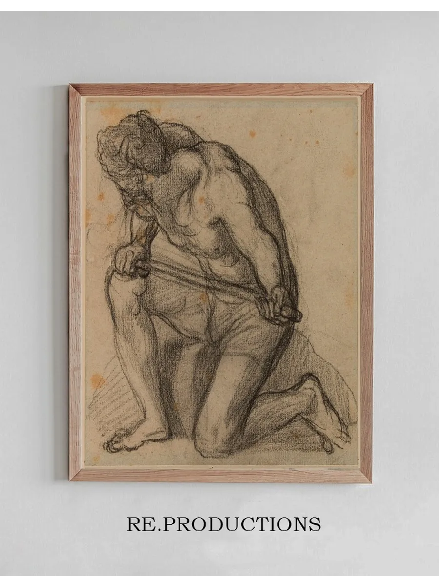 Homme de Profil Gauche, Genou Gauche Terre
