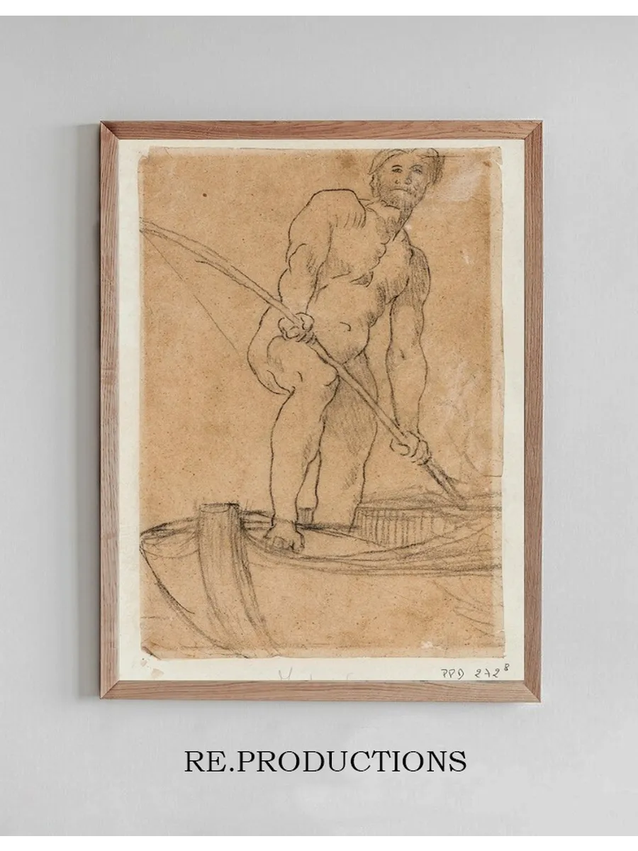 Homme Debout Dans Une Barque